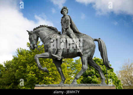 UK, England, Derbyshire, Derby, Full Street, statue of Charles Edward Stuart, Bonnie Prince Charlie on Horseback Stock Photo