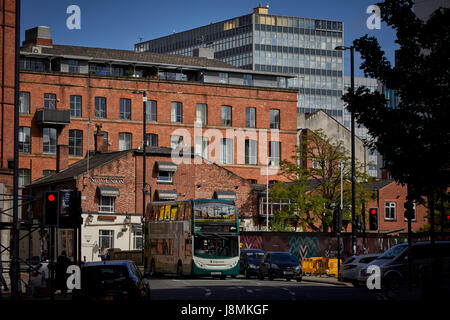 Princess Street , with New Union pub at the start of Canal Street in Manchester, England, Stock Photo
