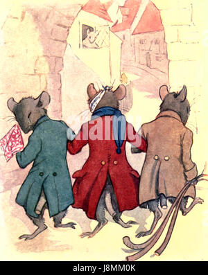 Three Blind Mice, see how they run - Nursery Rhyme Stock Photo