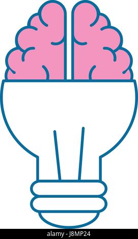 light bulb brain idea Stock Vector