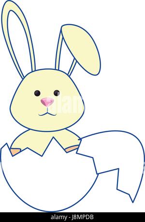 rabbit egg easter Stock Vector