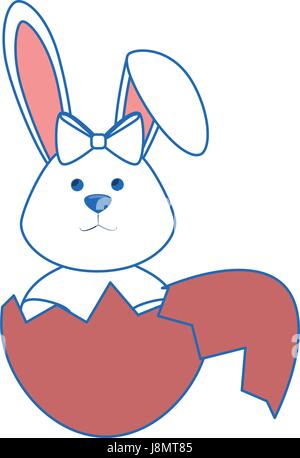 rabbit egg easter Stock Vector
