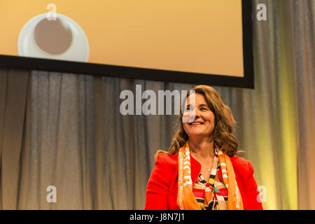May 25, 2017 - Berlin, Berlin, Germany - MELINDA ANN GATES, wife of Microsoft founder Bill Gates and co-founder of the Bill & Melinda Gates Foundation, during the 36th German Protestant Church Congress which take place in Berlin and Wittenberg from 24 to 28 May 2017 under the slogan 'You see me' [German: 'Du siehst mich' (Credit Image: © Jan Scheunert via ZUMA Wire) Stock Photo