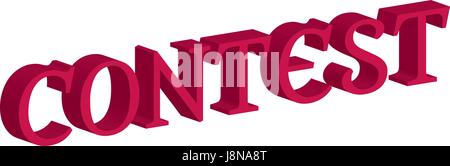 contest 3d text vector banner, t-shirt design Stock Vector