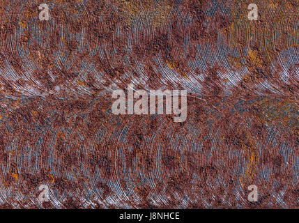 Texture of rusty metal. The milled metal surface is covered in places with a touch of rust Stock Photo