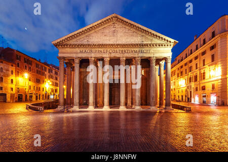 The Pantheon at night, Rome, Italy Stock Photo