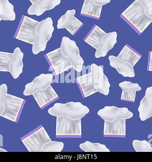 White Hat Seamless Pattern Stock Vector