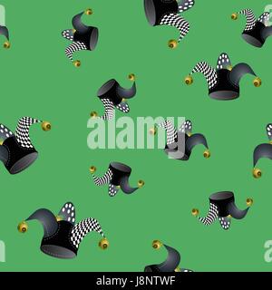 Jester Hat Seamless Pattern Stock Vector