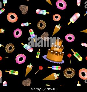 Sweet Food Seamless Pattern Stock Vector