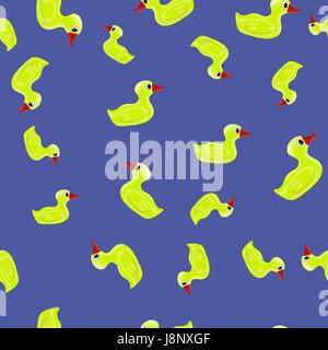 Yellow Duck Seamless Pattern Stock Vector