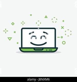 Happy computer Stock Vector