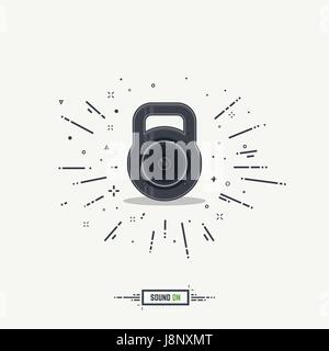 Kettlebell with music Stock Vector
