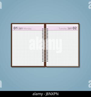 Open diary on spring Stock Vector