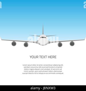 Postcard with airplane Stock Vector