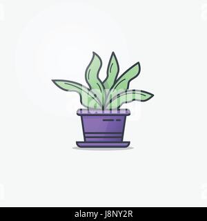 Watering can and flower pot Stock Vector