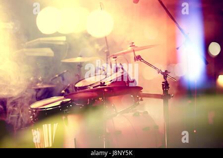 Live music background. Drum on stage.Concert and night lifestyle Stock Photo