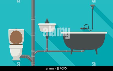 Engineering sewer system Stock Vector