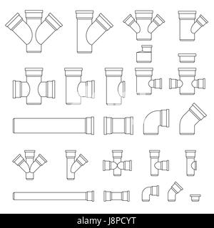 Pipes and fittings Stock Vector