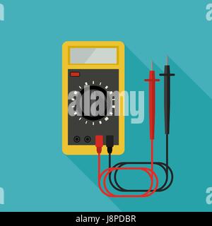 Multimeter flat icon Stock Vector