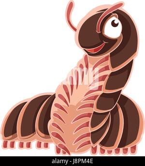Cartoon smiling Millipede Stock Vector