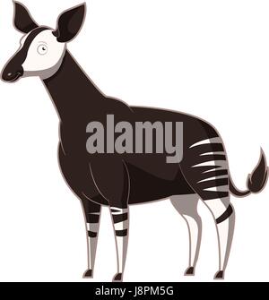 Cartoon smiling Okapi Stock Vector