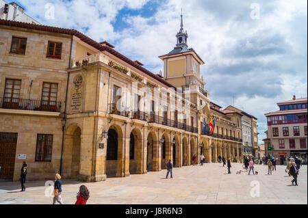 Ayuntamiento, town hall, 17th. century, Plaza de la Constitucion, Oviedo Asturias Spain Stock Photo