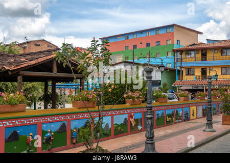 Colorful houses - Guatape, Antioquia, Colombia Stock Photo