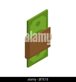 Money in your wallet. Cash in purse. Dollars in your pouch. Financial illustration Stock Vector