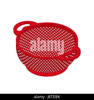 Colander isolated isometry. Pastafarianism cap. Cooking utensils Stock Vector