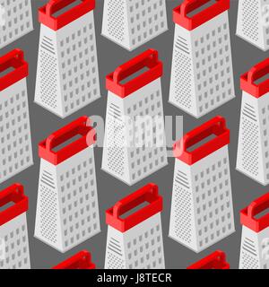 Grater seamless pattern. Kitchen appliances for grinding products. Cooking utensils background Stock Vector