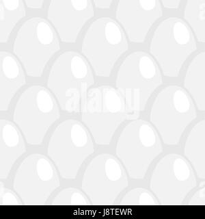 White Egg seamless pattern ornament . Eggs background texture Stock Vector