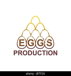 Eggs Production logo. Egg Farm emblem Stock Vector