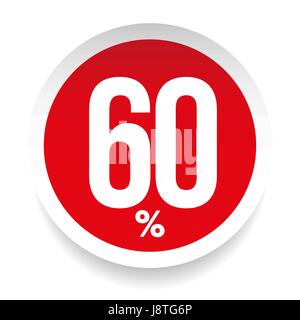 Sixty percent sale sticker Stock Vector