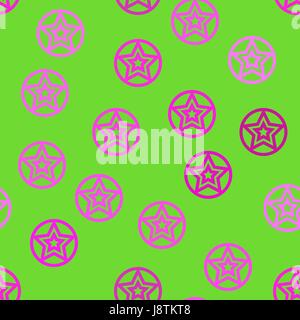 vector seamless pattern with double stars in circles Stock Vector