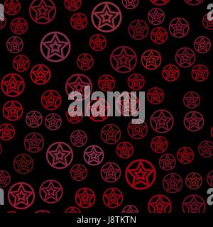 vector seamless pattern with double stars in circles Stock Vector