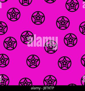 vector seamless pattern with double stars in circles Stock Vector