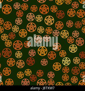 vector seamless pattern with double stars in circles Stock Vector