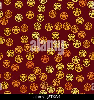 vector seamless pattern with double stars in circles Stock Vector