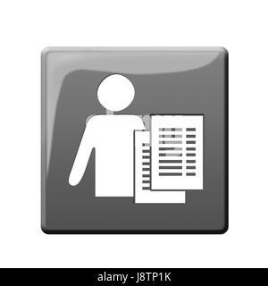 office, person, list, login, work, job, labor, pictogram, symbol, pictograph, Stock Photo