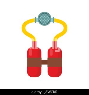 Scuba Diving equipment. Aqualung for swimming. Mask for immersion in water. Oxygen cylinder for swimming and diving Stock Vector