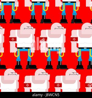 Skinhead seamless pattern. Football bully background. Angry Bad Hooligan Texture Stock Vector