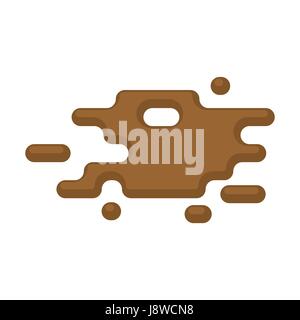 Puddles isolated. Dirty puddle on white background Stock Vector