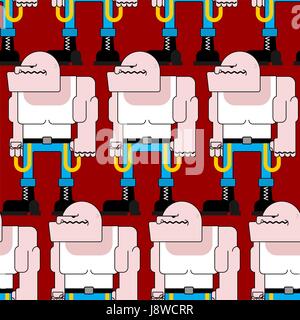Skinhead seamless pattern. Football bully background. Angry Bad Hooligan Texture Stock Vector