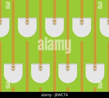 Shovel seamless pattern. Garden tool ornament. Hand tool for working texture Stock Vector