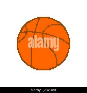 Basketball pixel art. pixelated ball isolated on white background Stock Vector