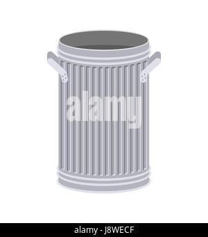 Trash can open isolated. Wheelie bin on white background. Dumpster iron. Stock Vector