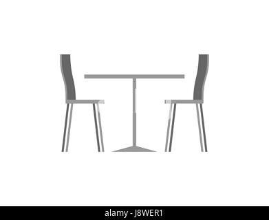 Table and chairs in cafe on white background Stock Vector