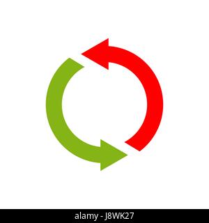 Exchange sign. Replace symbol isolated. swap business logo. Red and grin Circle arrow Stock Vector