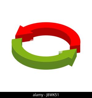 Exchange sign. Replace symbol isolated. swap business logo. Red and grin Circle arrow Stock Vector