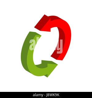 Exchange sign. Replace symbol isolated. swap business logo. Red and grin Circle arrow Stock Vector